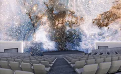 Planetárium s promítáním vesmíru a hvězd nad sedadly