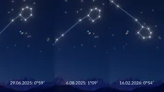 Noční obloha s astro kalendářem a daty pozorování konstelací