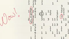Slavný Wow! signál z roku 1977, zachycený v numerickém záznamu radioteleskopu.